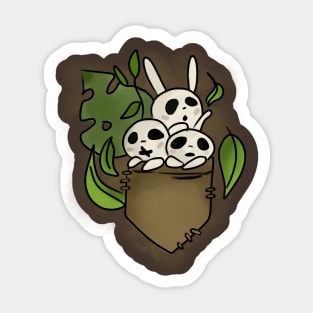 Cute ghost in pocket Pocket monstera t-shirt Sticker